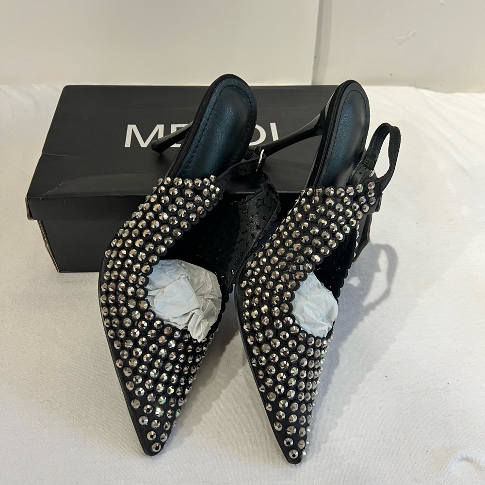 Elegant Black Studded Women's Heels